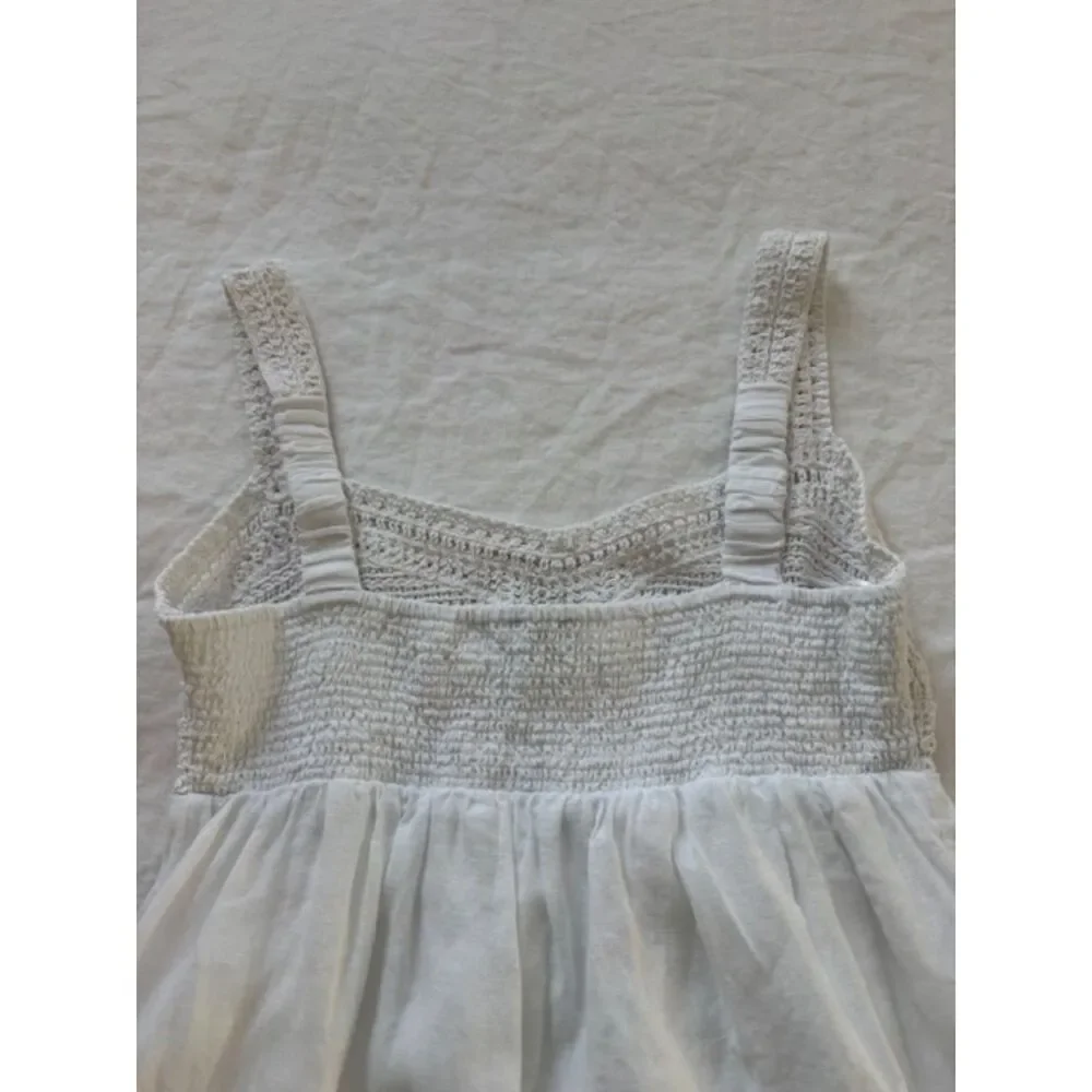 J.Crew crochet-top linen midi dress, White, Size M. - Picture 5 of 8